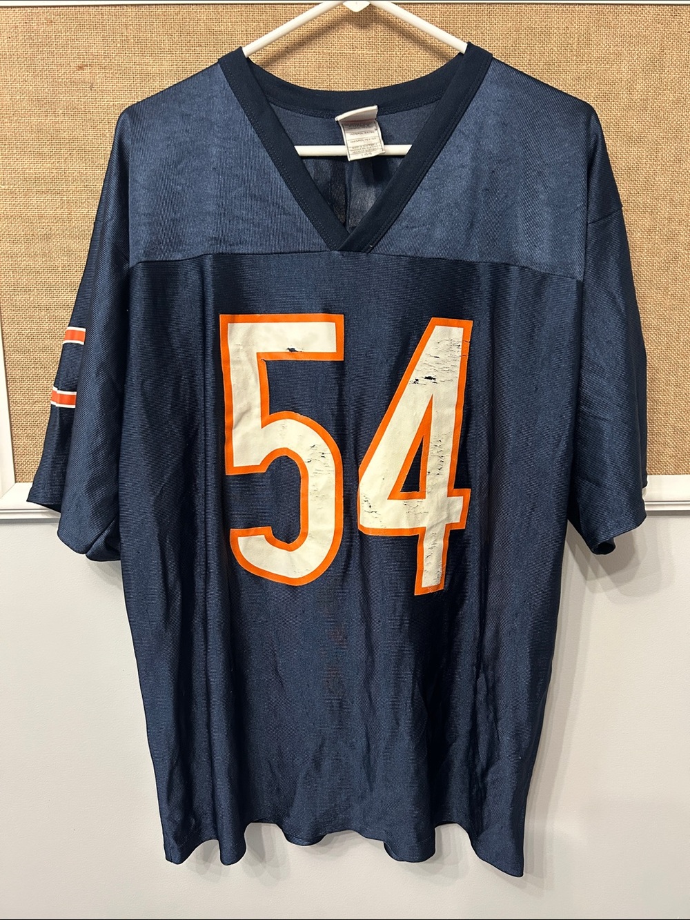 NFL Navy and Orange Men’s Football Jersey with Number 54